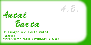 antal barta business card